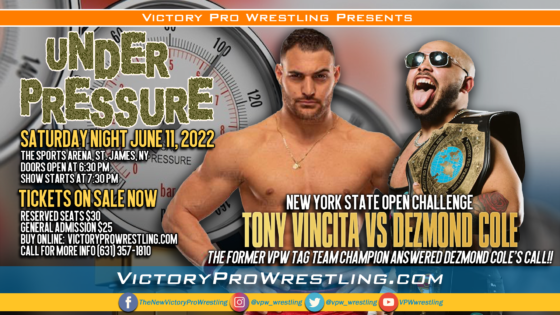 Tony Vincita answers the call to Dezmond Cole’s open challenge for the ...